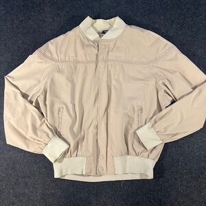 Knights Bridge Bomber Jacket Mens L Tan Vintage Harrington Windbreaker Full Zip